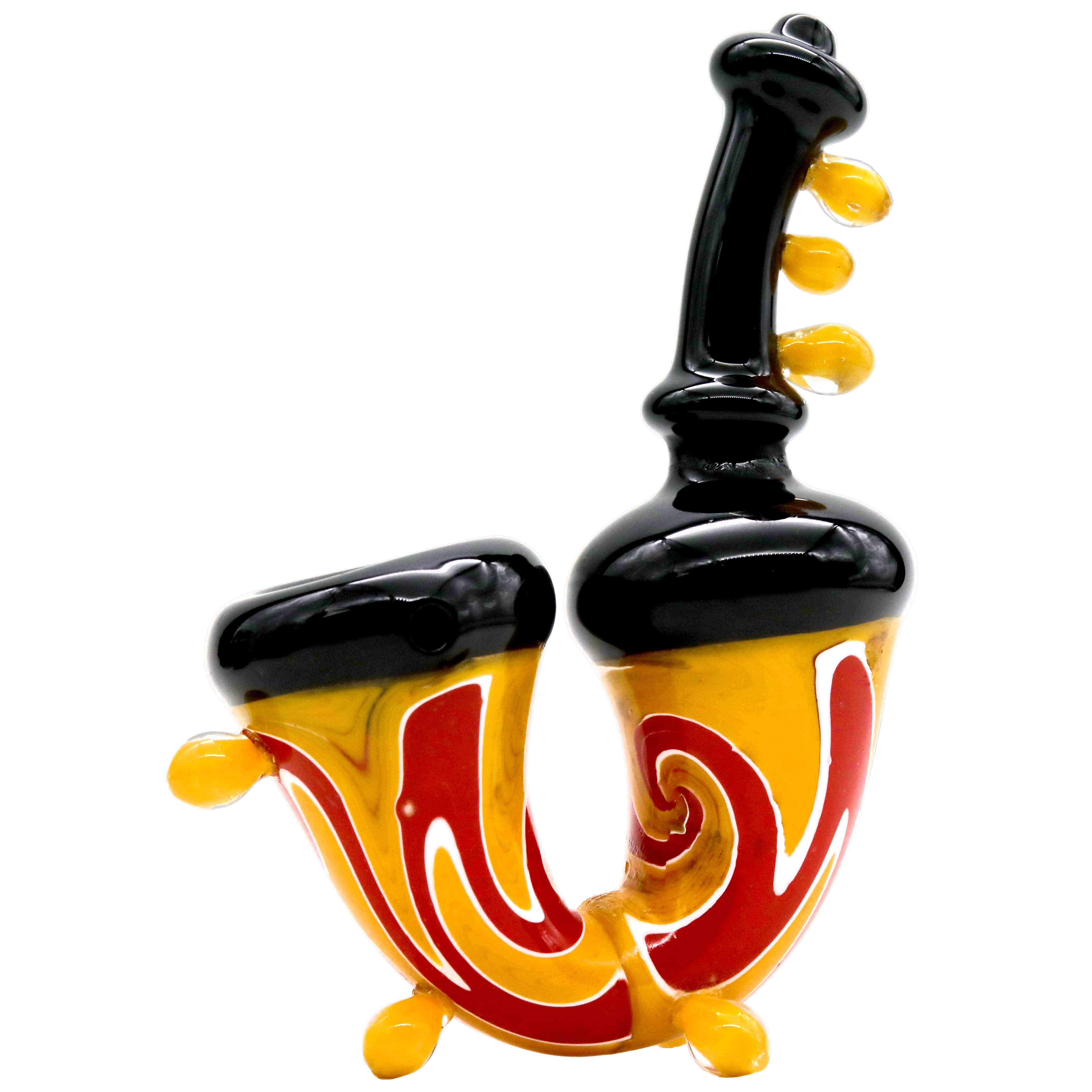 Reverse Artwork Dotted Sherlock Handpipe (SB-3976) | 6 inch | Assorted Colors product image